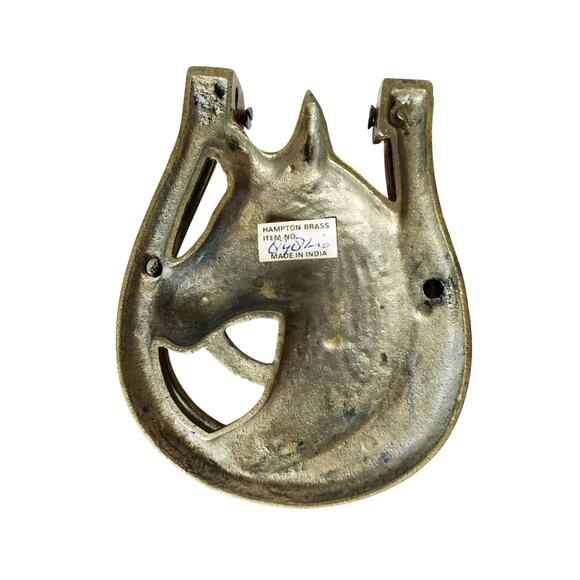 Vintage Hampton Brass Door Knocker with Horse and Horseshoe details - Picture 4 of 8